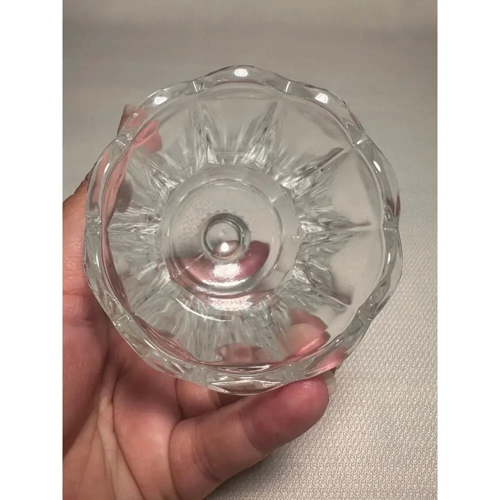 Vintage Homco Starlite Clear Glass Peg Votive Candle Holders Set of 2 USA
